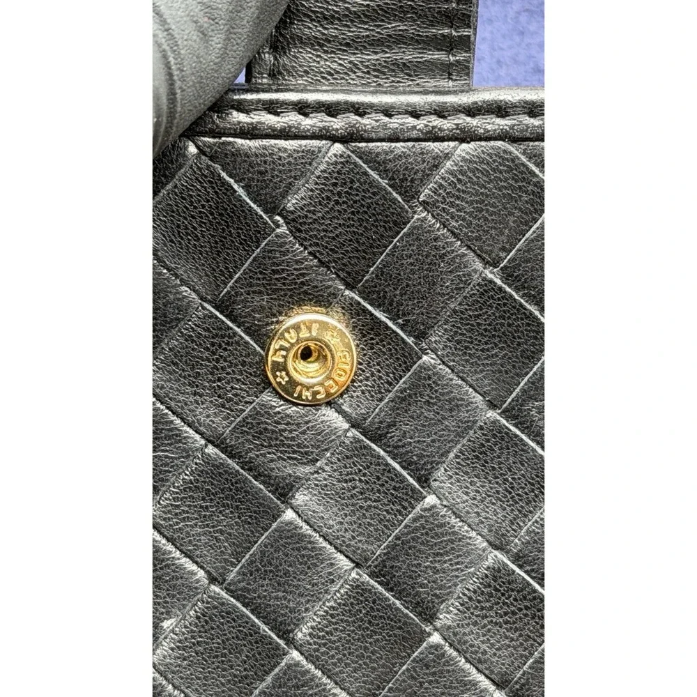 Bottega Veneta‎ Black Intrecciato Leather Long Wallet Italy